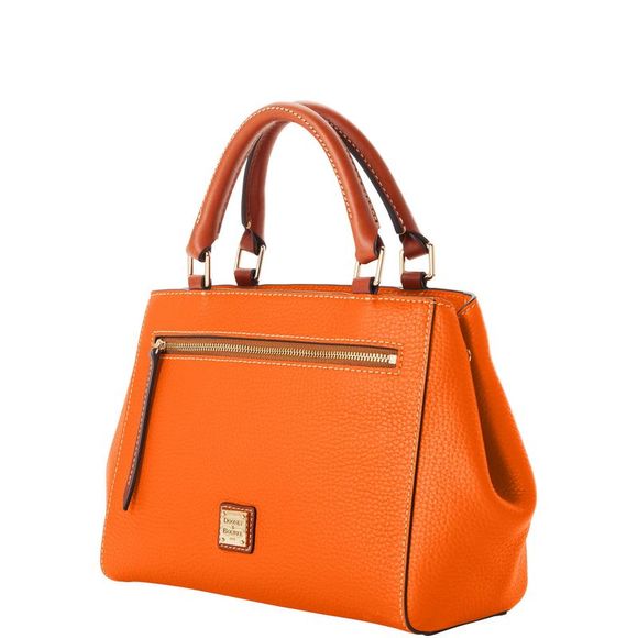 Dooney & Bourke Pebble Grain Small Zip Satchel - Clementine - Picture 2 of 4